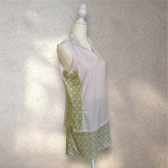 PGA Tour Ladies 2-Piece Golf Set Sleeveless Polo Top M & Skort S White & Green - Picture 10 of 16